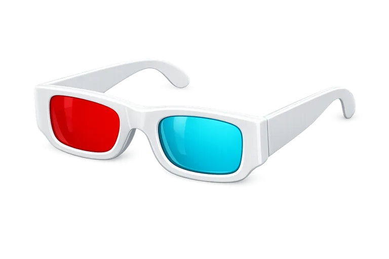 Red and blue lensed glasses used for dichoptic games